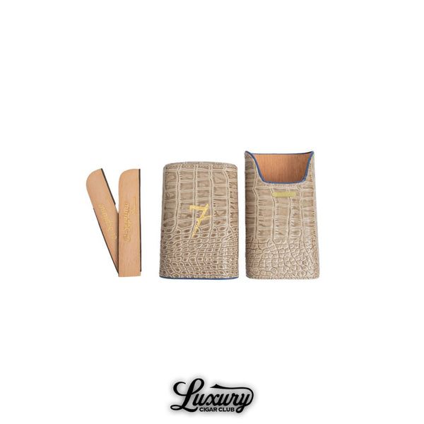 El Septimo Crocodile Three Cigar Travel Case Cigar Accessories