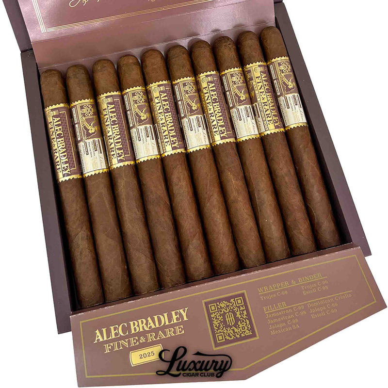 Close-up angle of Noble Cigars Act One Toro box from Luxury Cigar Club, highlighting the detailed black and yellow Act One cigar bands and the clean tray presentation of the toro cigars.