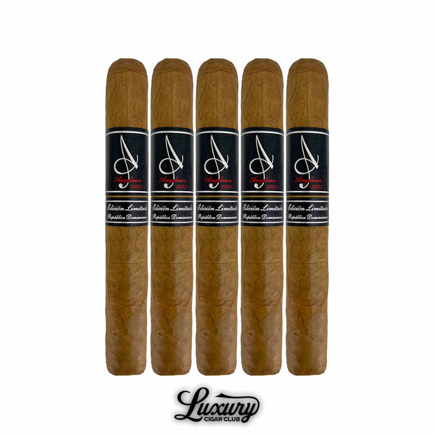 Angelenos Limited Edition Double Robusto 5 pack of premium Dominican cigars with black and silver bands available at Luxury Cigar Club