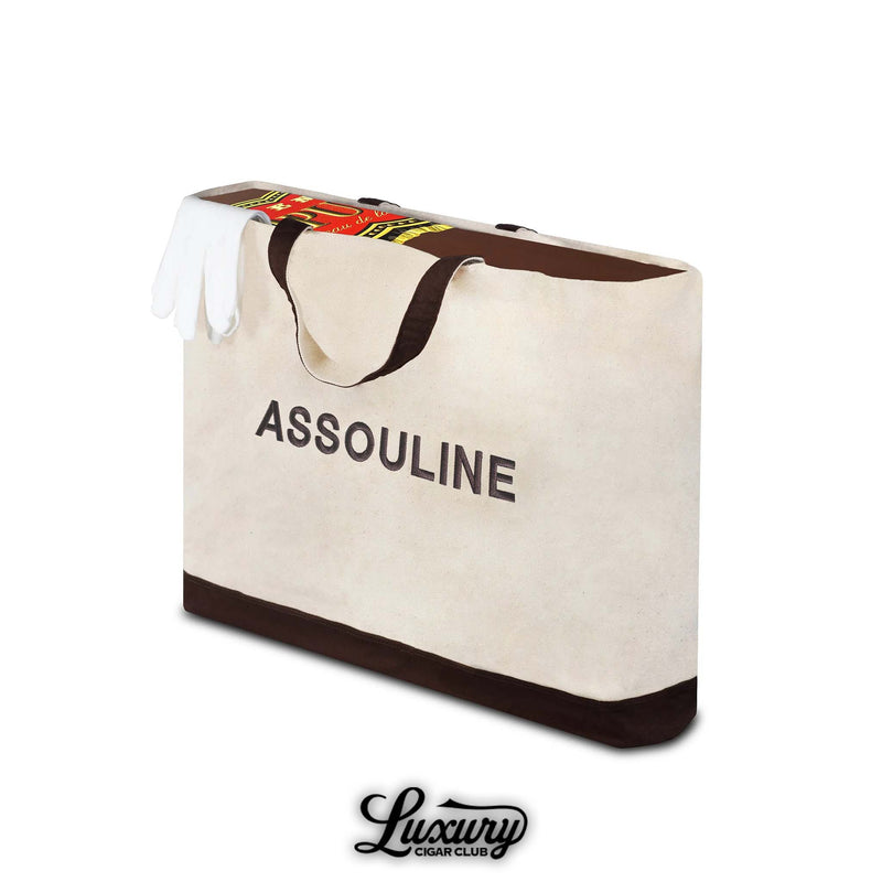 Arturo Fuente “Since 1912” luxury cigar collection book by Assouline in branded canvas tote with white gloves – premium collectible packaging from Luxury Cigar Club.