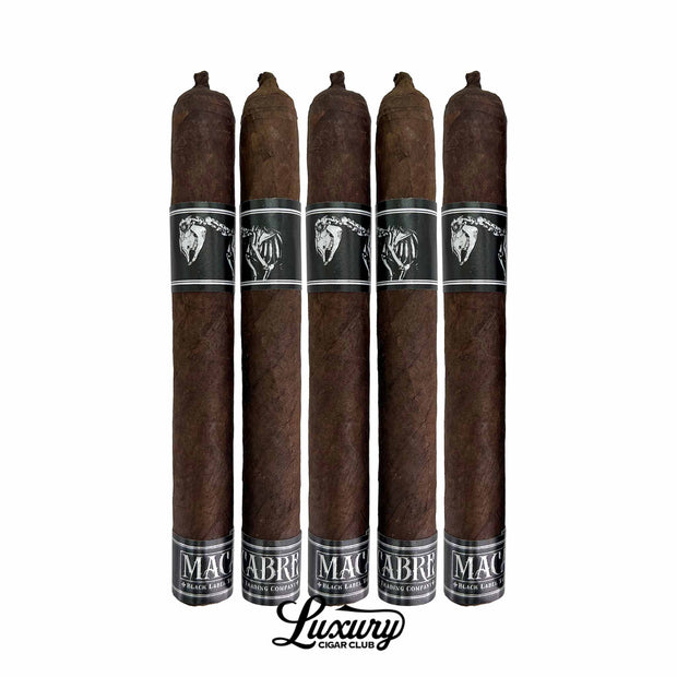 Black Label Trading Co Macabre PCA Exclusive Toro 5-pack featuring dark premium cigars with black skeletal bands and handcrafted presentation, Luxury Cigar Club