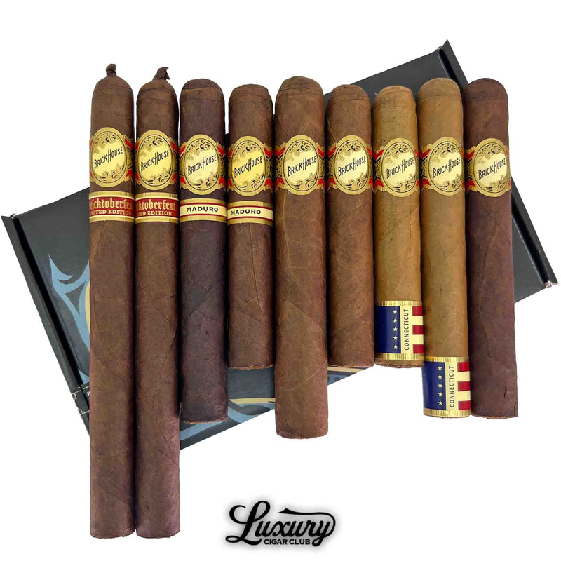 Brick House Collectors Bricktoberfest Sampler 2025 assorted cigars close up view Luxury Cigar Club