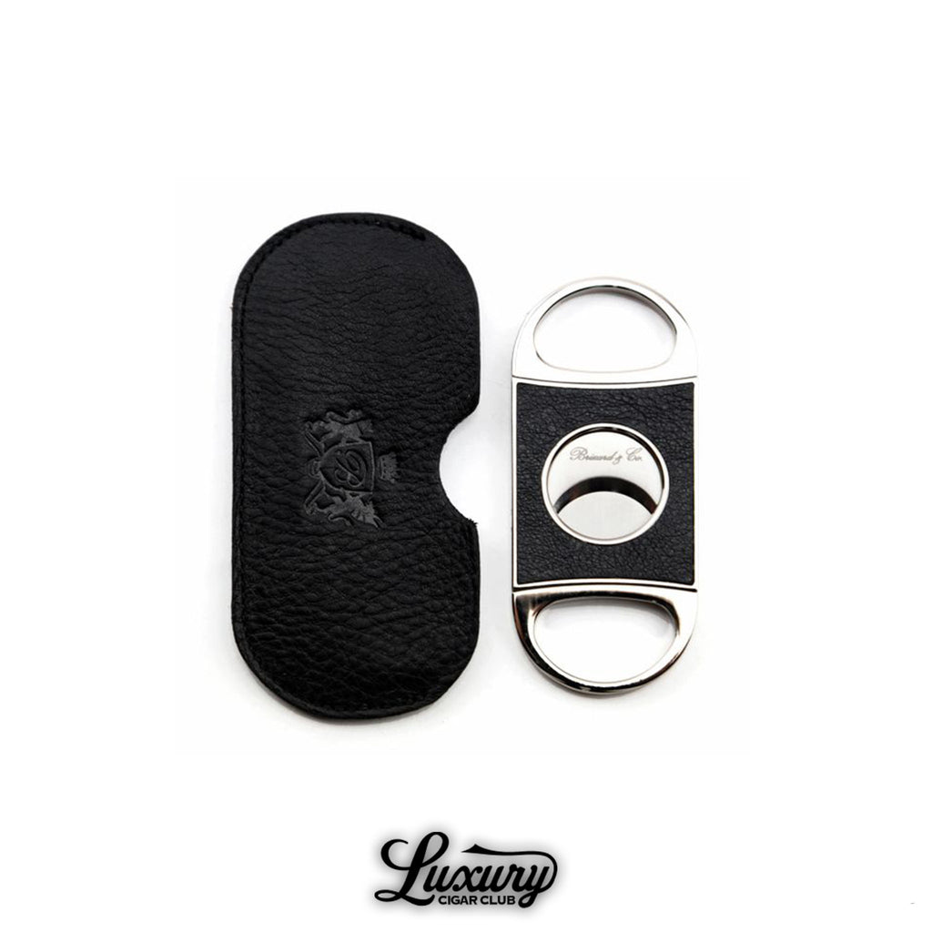 Brizard and Co Double Guillotine Series II cigar cutter in Dakota black leather with matching case from Luxury Cigar Club