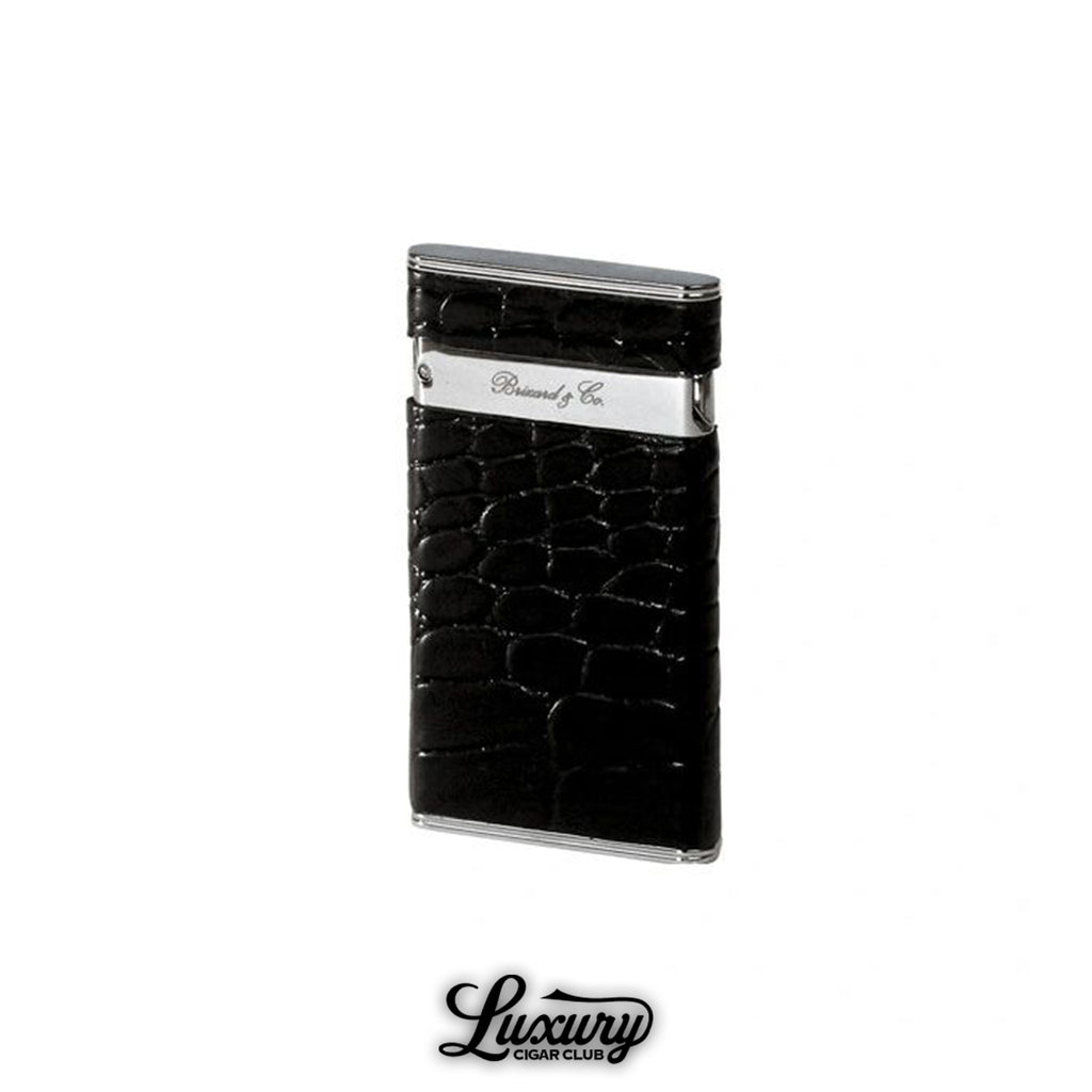 Brizard and Co The Sottile Lighter Croco Black available at Luxury Cigar Club