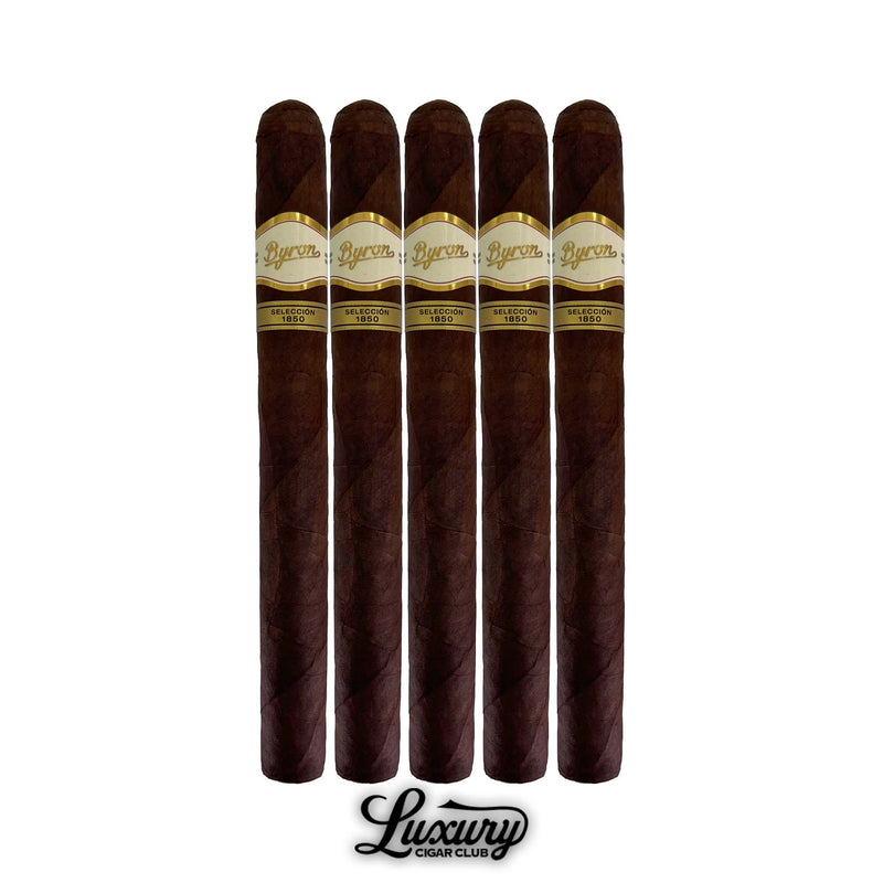 Byron Selección 1850 No. 1 cigars 5 pack with rich brown wrapper and classic Byron Selección branding from Luxury Cigar Club