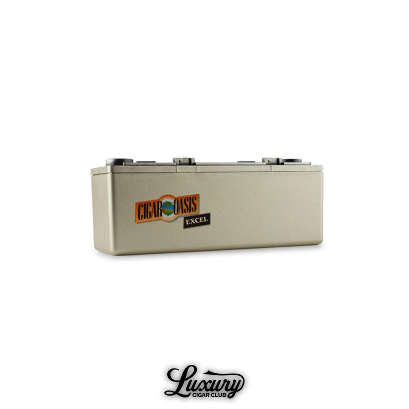Luxury Cigar Club Cigar Oasis Excel refill water cartridge beige humidification unit designed for cigar humidors ensuring consistent humidity control and premium cigar preservation.