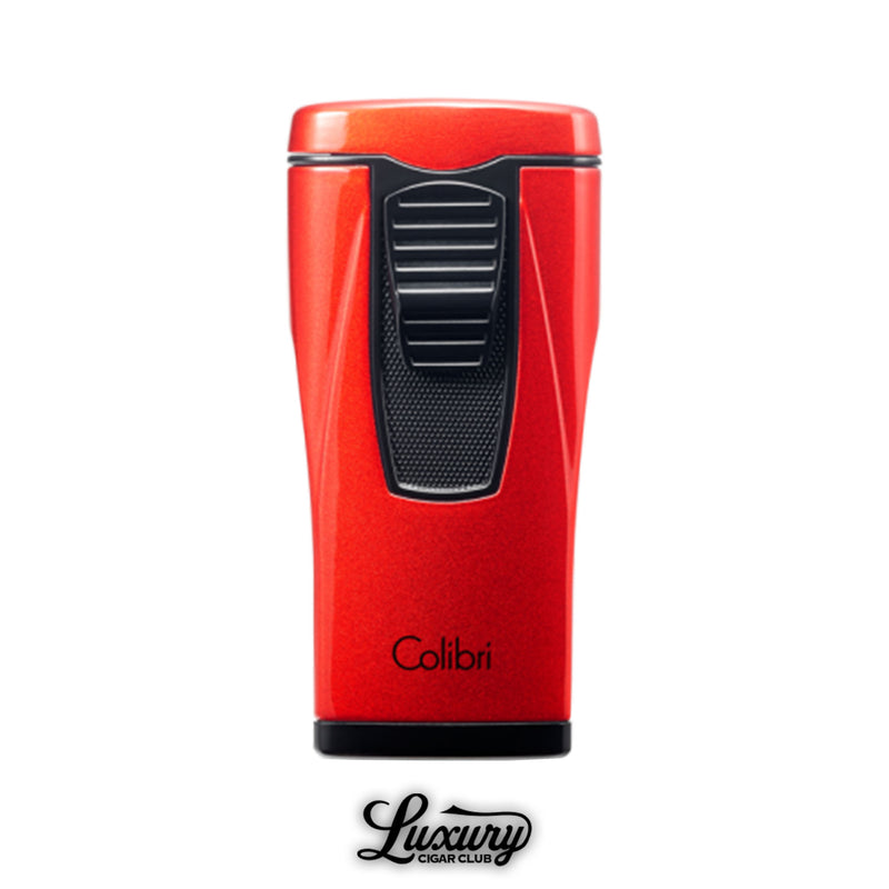 Red Colibri Moncao triple jet flame cigar lighter front view from Luxury Cigar Club.