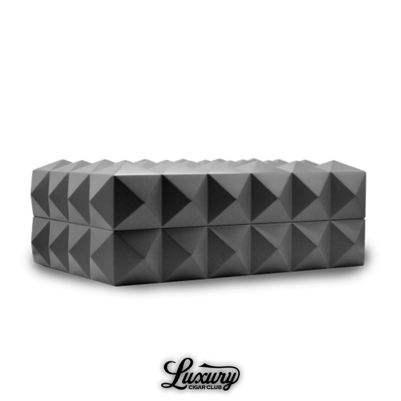 Colibri Quasar Grey Humidor with modern angular design at Luxury Cigar Club high end cigar accessory