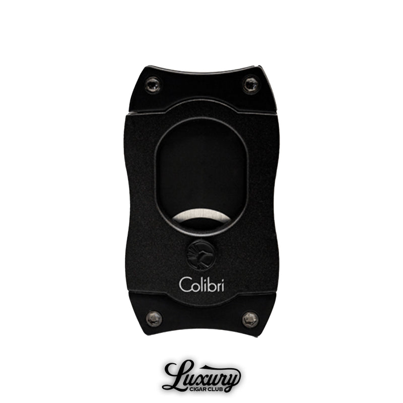Luxury Cigar Club Colibri S-Cut cigar cutter in classic all-black style.