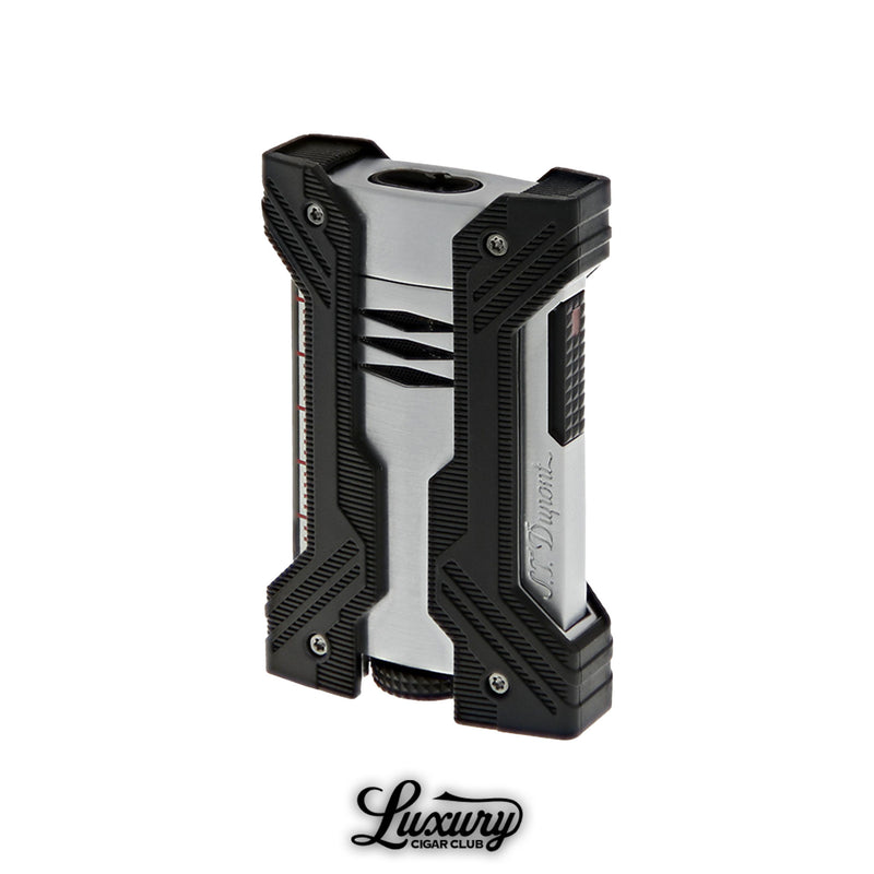 S.T. Dupont Defi Xxtreme chrome cigar lighter with industrial design Luxury Cigar Club