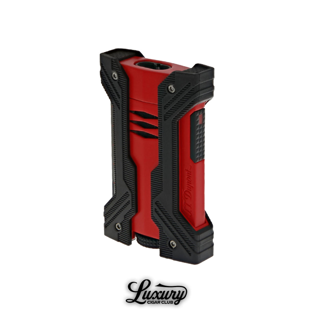 S.T. Dupont Defi Xxtreme red cigar lighter with black accents Luxury Cigar Club