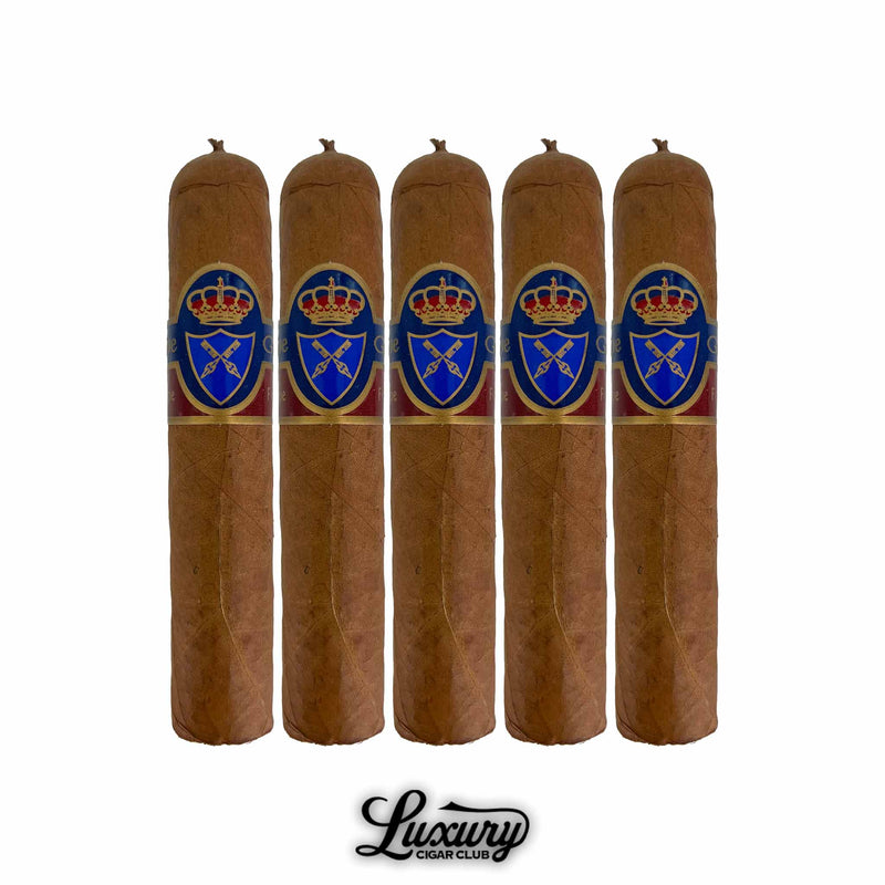 Felipe Gregorio Felipe Felipe Magnum 54 5-pack highlighting elegant golden wrappers and sophisticated royal band design, available from Luxury Cigar Club.