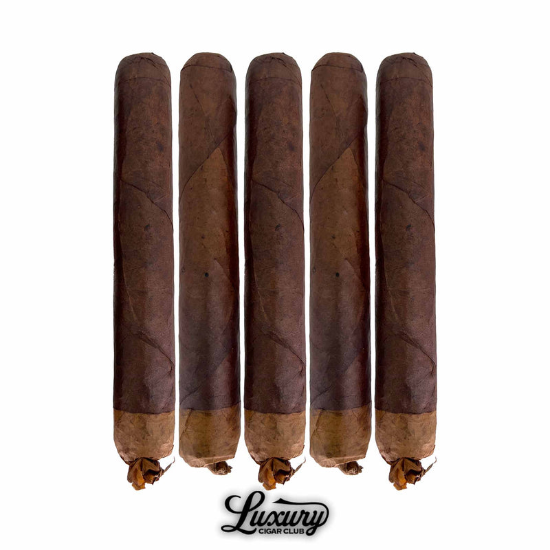 Gran Habano Persian King Maduro Tiger cigars 5-pack featuring barber-pole patterned wrapper and shaggy foot design, available at Luxury Cigar Club.