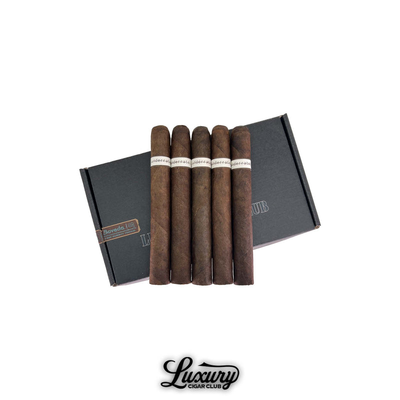 Luciano Underrated Sublime cigars displayed in front of a black Luxury Cigar Club box with Boveda humidity pack, premium Nicaraguan cigars for sale online.