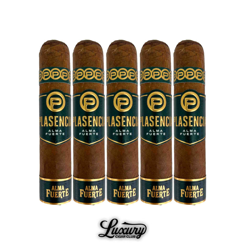 Plasencia Reserva Original Corona Corta 5-pack highlighting golden-brown wrappers and luxurious white-and-gold branding, available at Luxury Cigar Club.