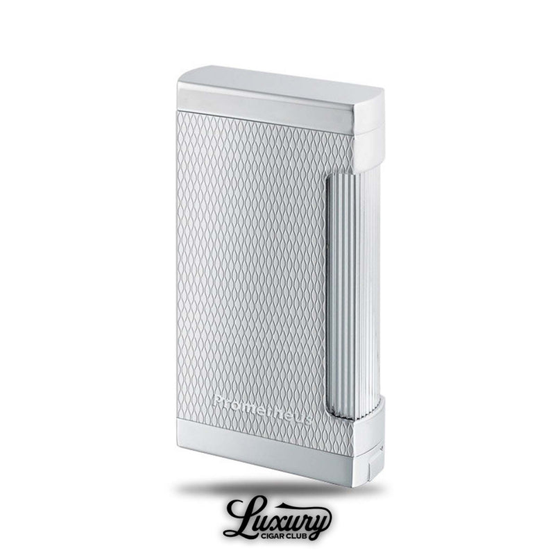 Prometheus Ultimo X Triple Torch Lighter in chrome finish with barley pattern design from Luxury Cigar Club cigar accessories online