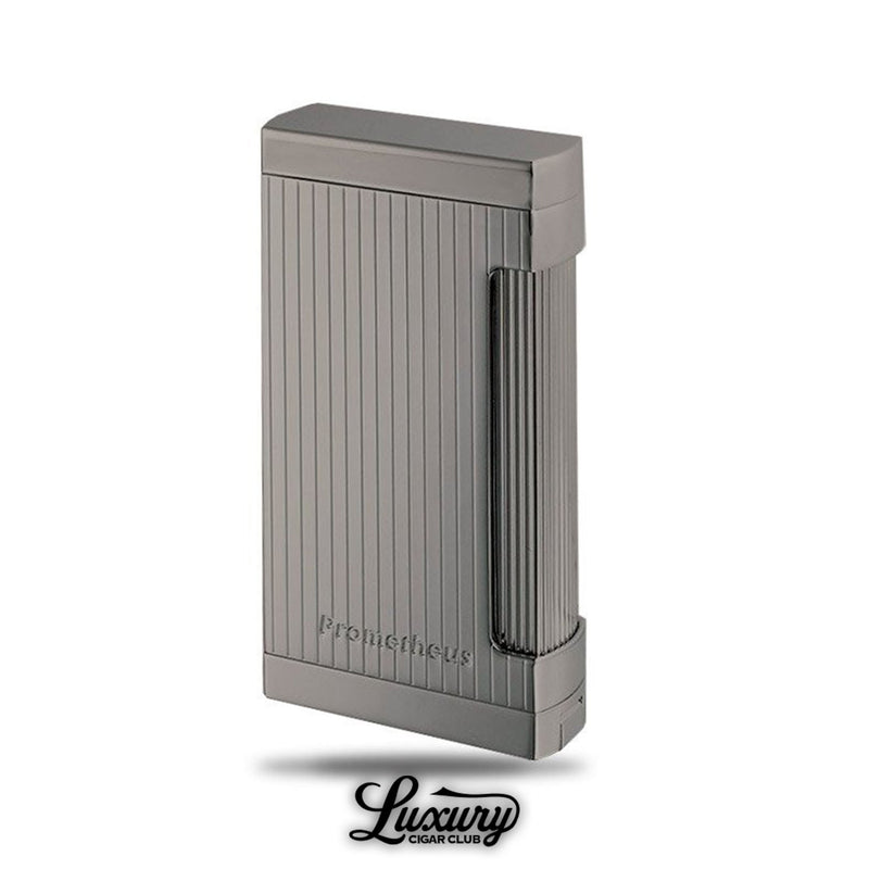 Prometheus Ultimo X Triple Torch Lighter in gunmetal finish with vertical line design from Luxury Cigar Club cigar accessories online