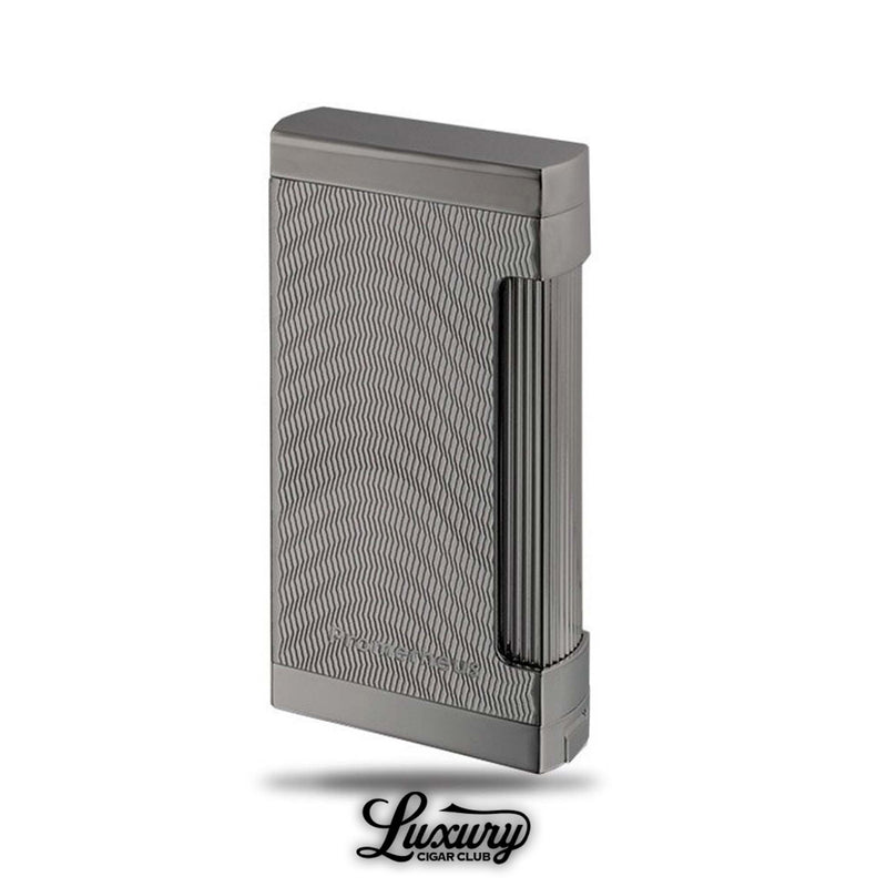 Prometheus Ultimo X Triple Torch Lighter in gunmetal finish with wave pattern design from Luxury Cigar Club cigar accessories online