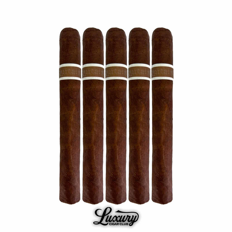 Five pack of RoMa Craft Aquitaine Anthropology cigars with dark brown wrapper and white band available at Luxury Cigar Club