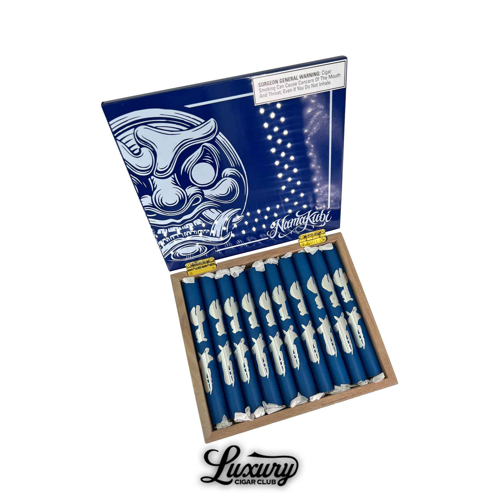 Room 101 Namakubi 2024 Limited Edition Chingon cigars displayed in a striking blue box with bold mask artwork, available at Luxury Cigar Club.