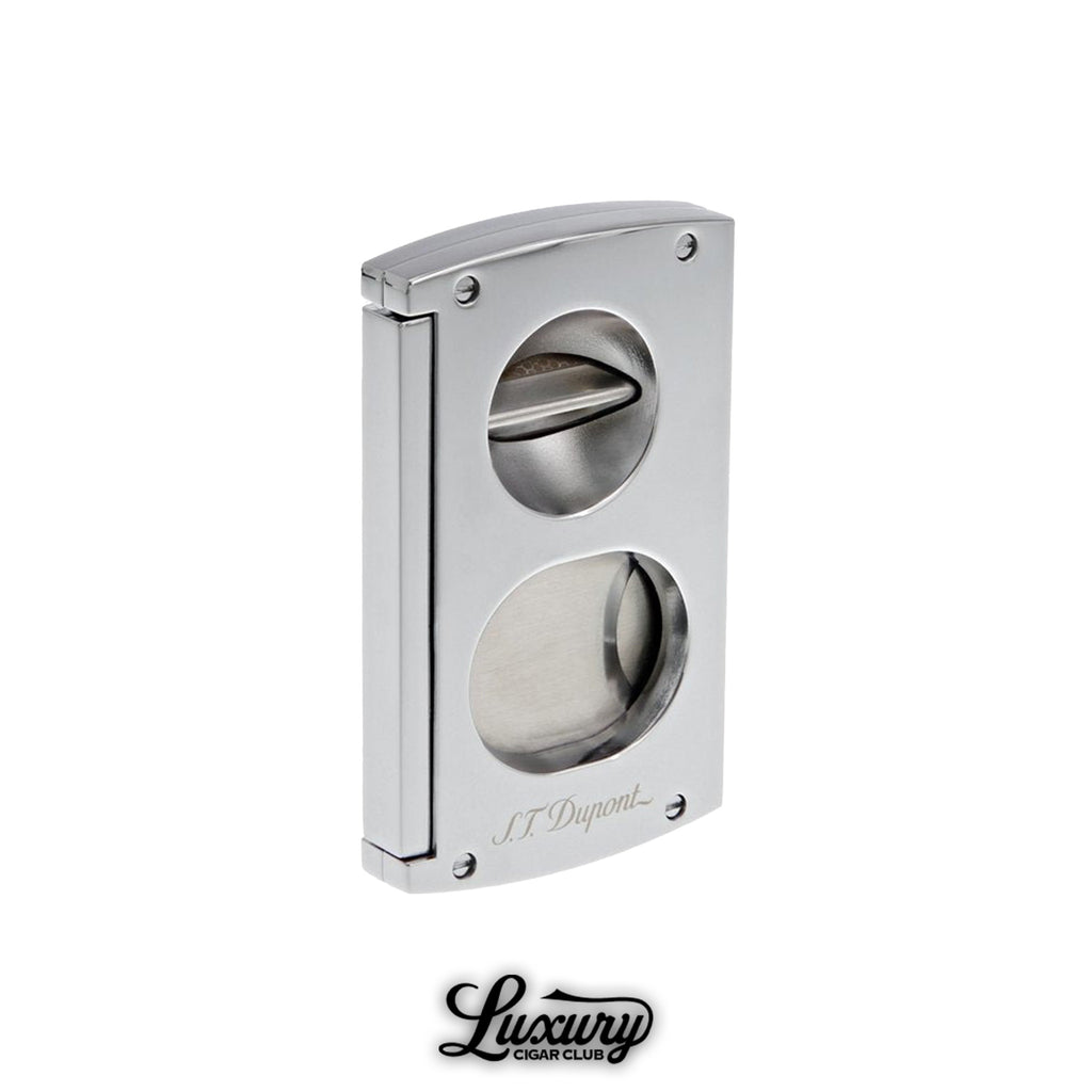 ST Dupont Double Blade Cigar Cutter Chrome Luxury Cigar Club