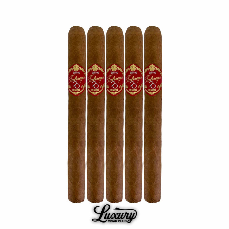 Pack of five Tatuaje 898 Lonsdale cigars with red and gold bands, premium selection from Luxury Cigar Club.