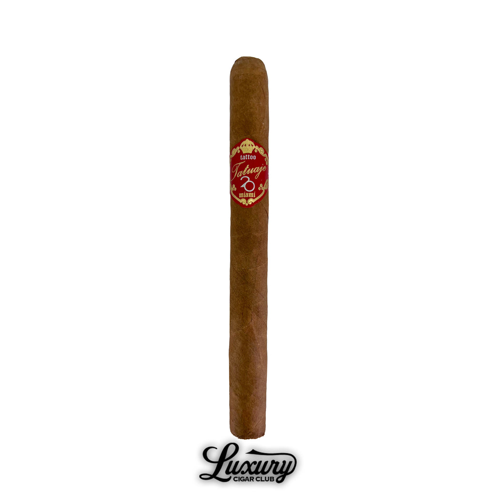 Single Tatuaje 898 Lonsdale cigar with natural wrapper and red and gold band, available at Luxury Cigar Club.