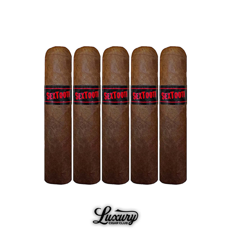 Tatuaje Sextooth William Blake cigars in a 5-pack of short robusto formats with red Sextooth labels from Luxury Cigar Club.