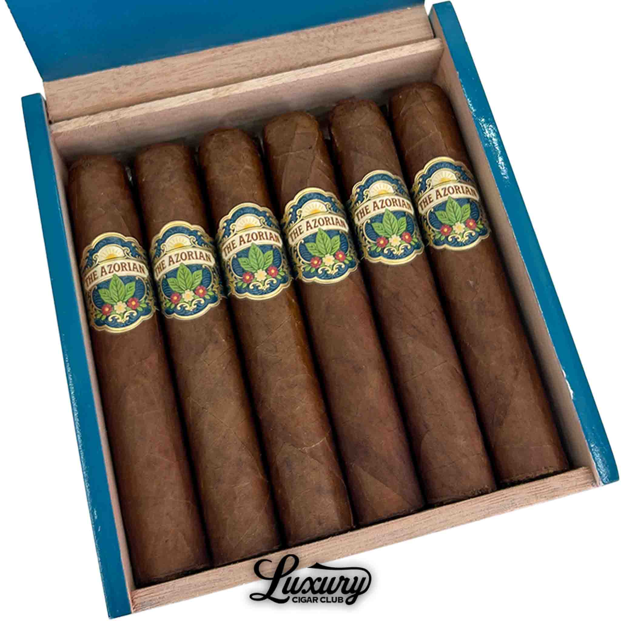 Tradecraft Azorian Robusto cigars close up showing rich oily wrapper texture and detailed Azorian bands highlighting handcrafted Dominican construction Luxury Cigar Club