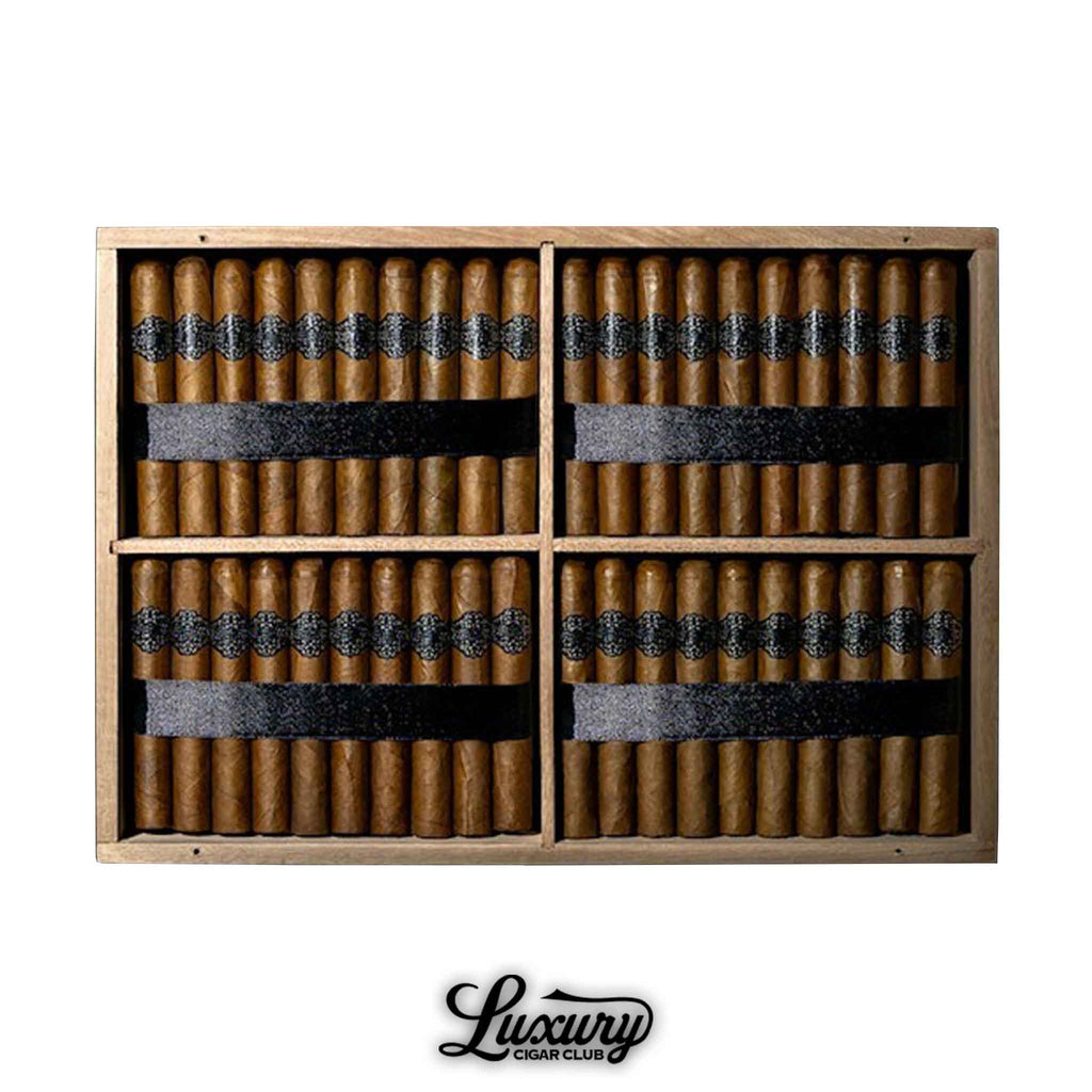 Warped Upper Realm Limited Edition Robusto cigars arranged in a 200-count cabinet, showcasing expert craftsmanship and presentation, exclusively from Luxury Cigar Club.