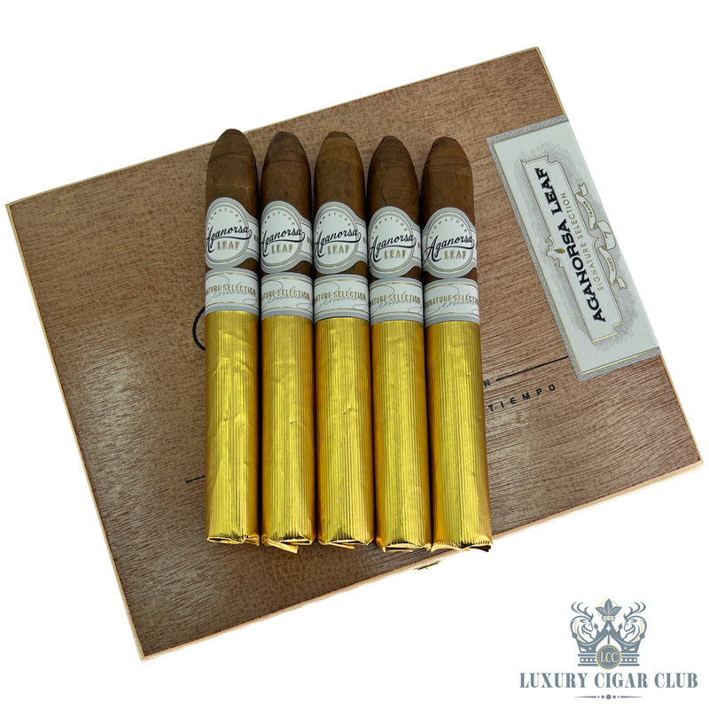 Buy Aganorsa Leaf Signature Selection Belicoso 5 Pack Cigars Online