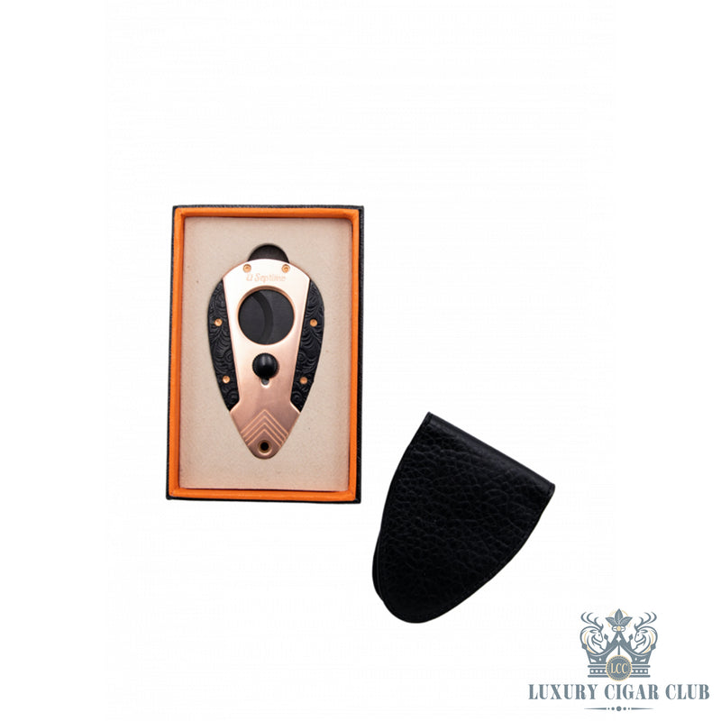 Buy El Septimo Double Bladed Guillotine Cutter Rose Gold Black Cigar Accessories Online