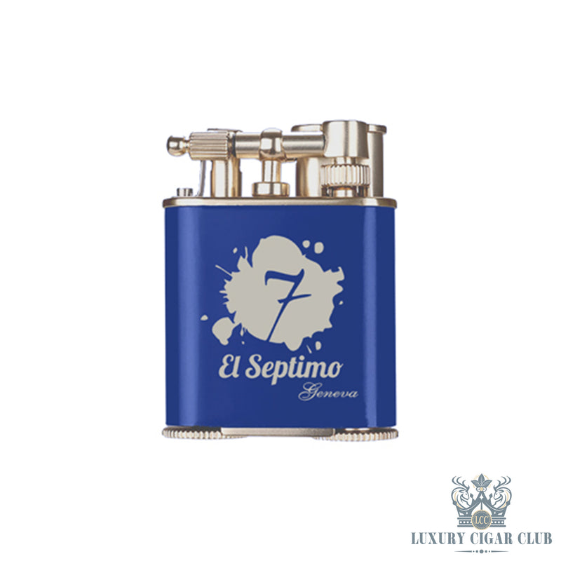 Buy El Septimo Double Jet Torch Lighter Punch Blue Silver Cigar Accessories Online