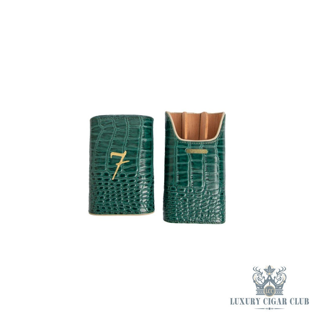 El Septimo Crocodile Three Cigar Travel Case - Luxury Cigar Club
