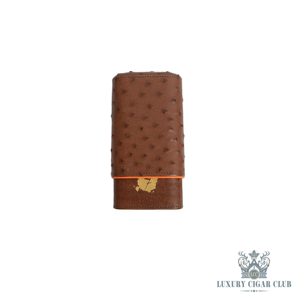 El Septimo Ostrich Three Cigar Holder - Luxury Cigar Club