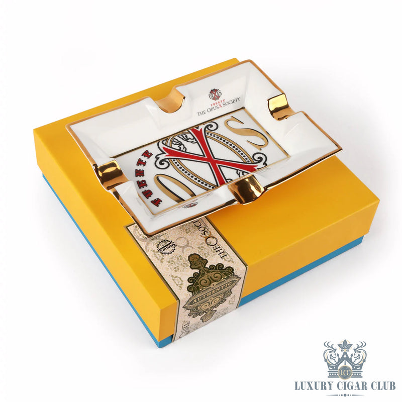 Manny Iriarte OpusX Society White Porcelain Ashtray - Luxury Cigar Club
