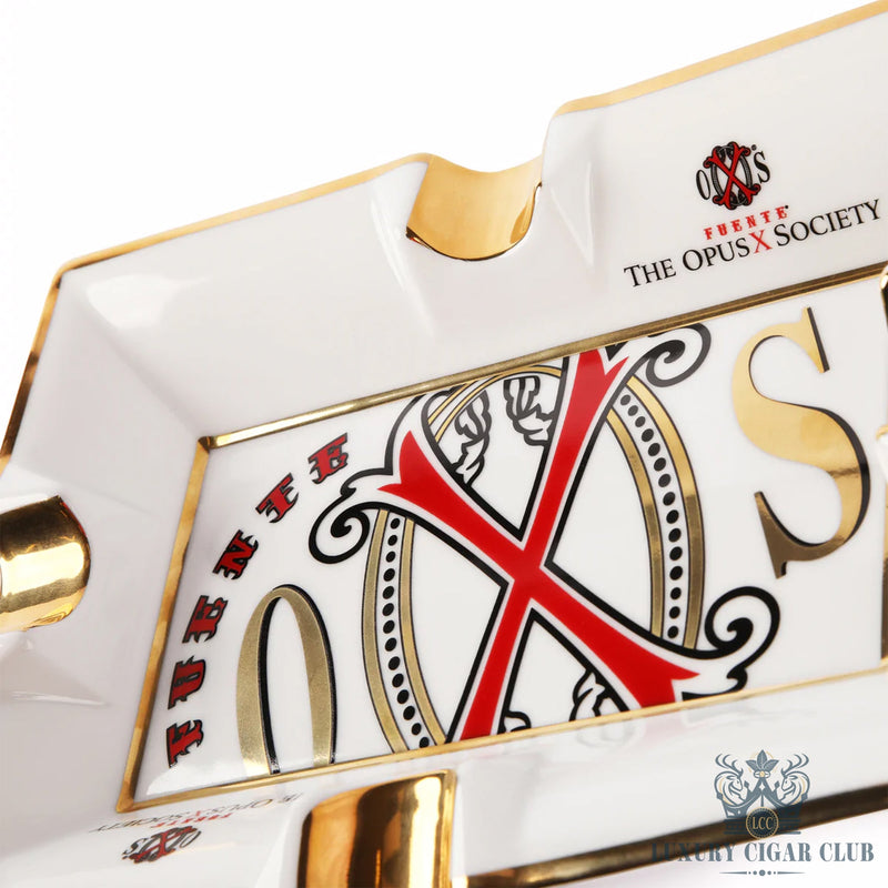 Manny Iriarte OpusX Society White Porcelain Ashtray - Luxury Cigar Club